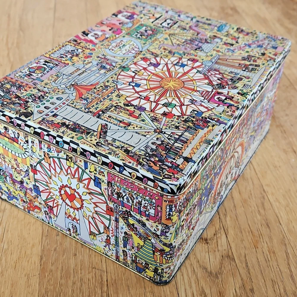 James Rizzi Pop Art Coney Island Carnival Large Hinged Tin